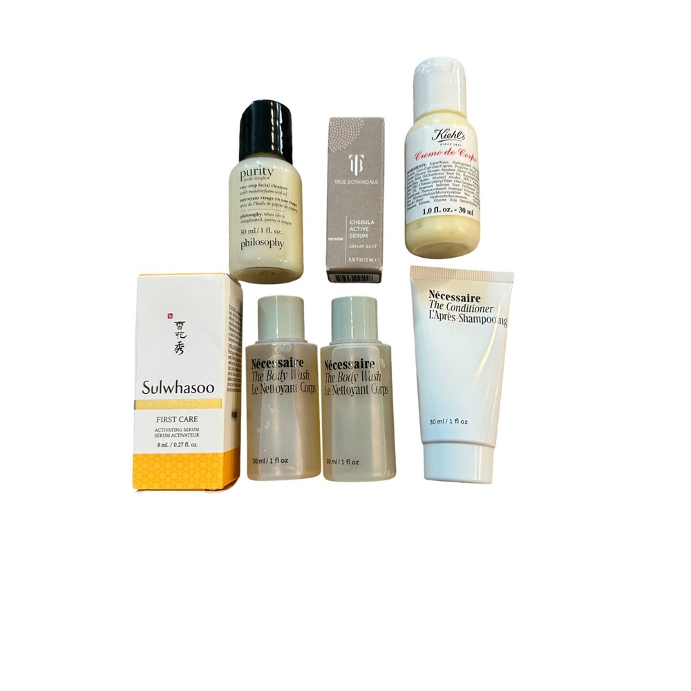 7pc Luxury Skincare Travel Set Kiehls Necessaire Sulwhasoo Philosophy Kiehls